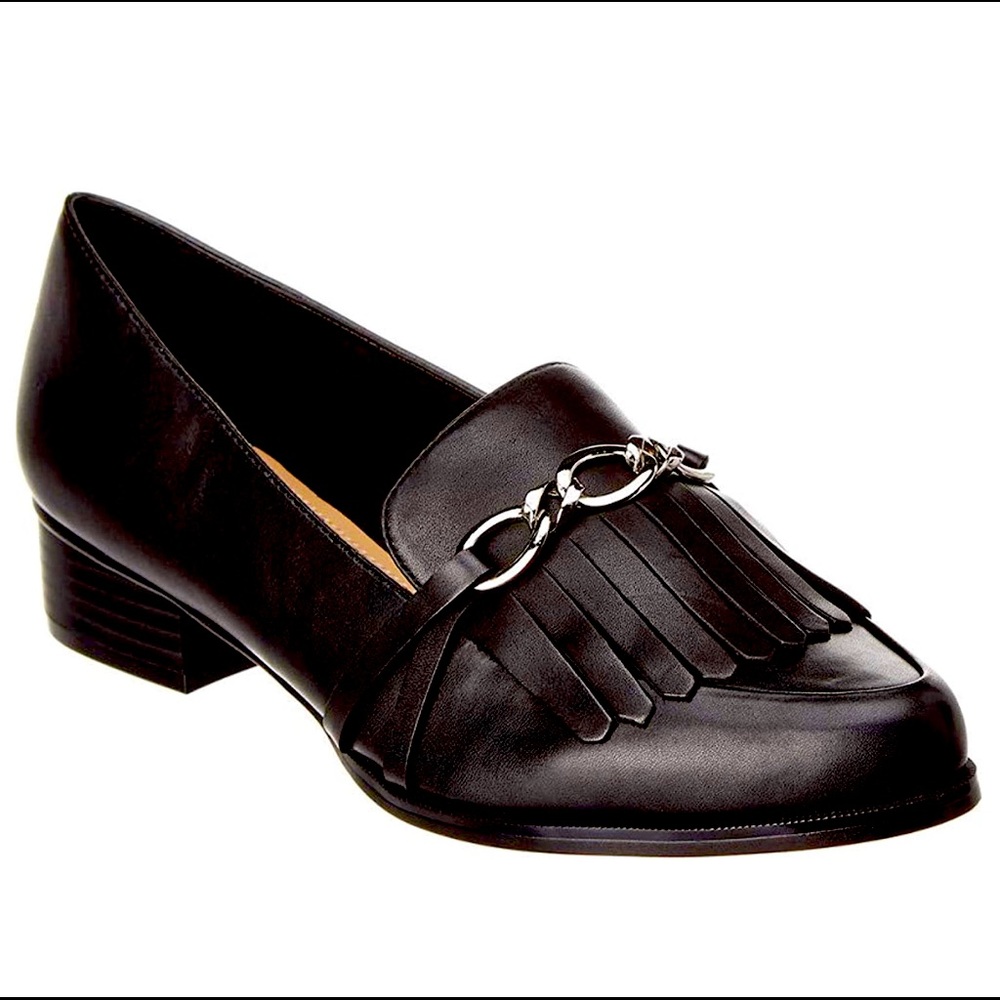 Tahari - Langley Black Leather Loafer Shoes 8M